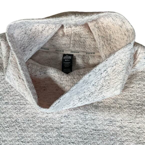 RBX Cowl Neck Heavy Knit Quilted Tunic Pullover Light Pink Sz Med Front Pockets - Picture 10 of 13